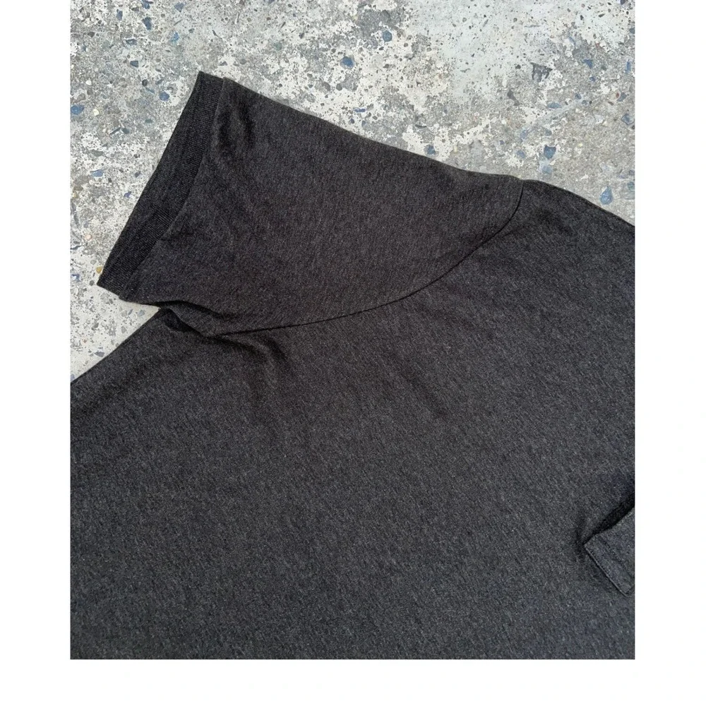 Polo Ralph Lauren Mens 2XL Polo Shirt Charcoal Grey Heather Burgundy Jersey